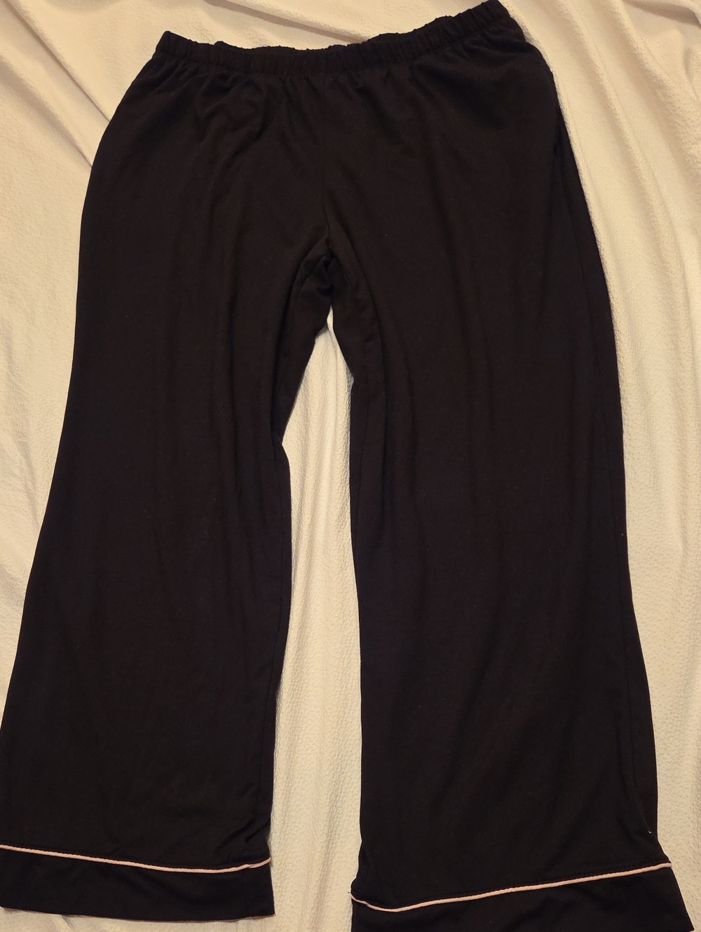Black Women's Pajama Pants with Pink Trim